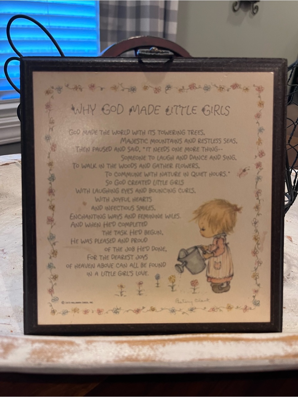 Betset Clark ‘Why God Made Little Girls' Wall Art - vintage